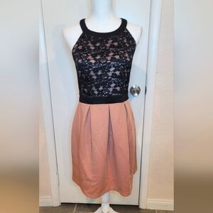 Mini Pink and Black Lace Valentine's Day Dress